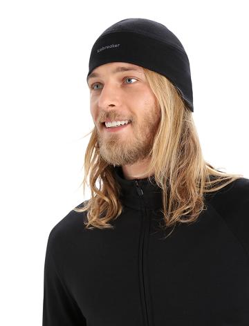 Black / Clove Men's Icebreaker Unisex Merino Quantum Beanie Hats | USA 1087XYUF